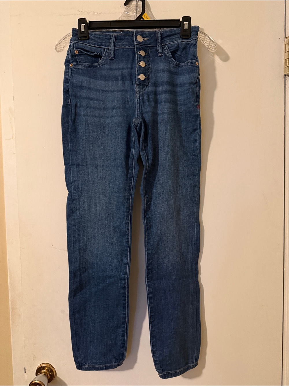 Warp + Weft Skinny Jeans in Dark Blue Denim